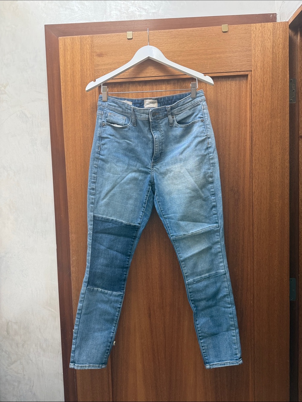 Universal Thread Light Blue Patchwork Skinny Jeans